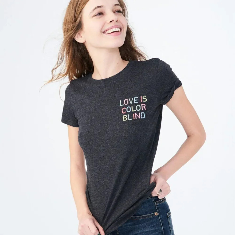 Aeropostle Free State Love Is‎ Colorblind Graphic Tee Size Medium